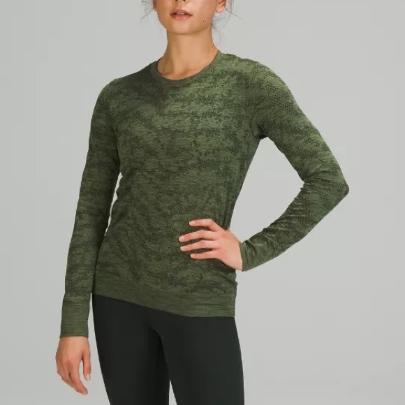 lululemon athletica Tops - Lululemon Swiftly Breathe Long Sleeve
Dot Scape Rainforest Green / Green Twill